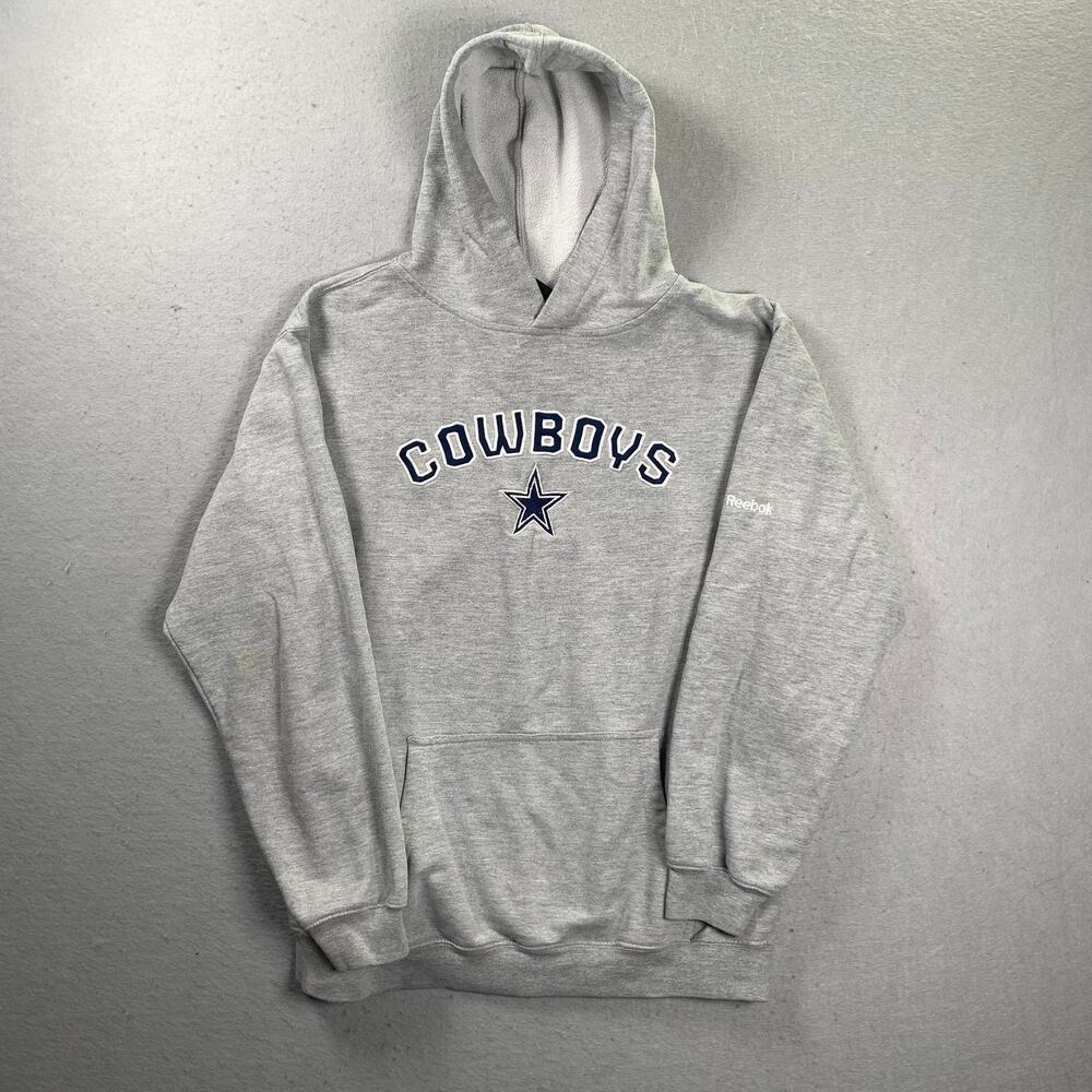Reebok Dallas Cowboys Hoodie Men's Medium NFL Gray Pullover Football